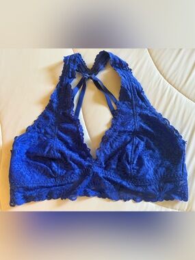 Victoria’s Secret Lace Bralette Halter Cobalt Blue/ Periwinkle - never worn